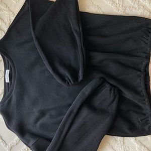 Cropped Black Ribbed Sweater